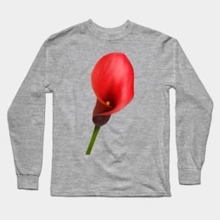 Striking Red Calla Lily for Flower Lovers Long Sleeve T-Shirt